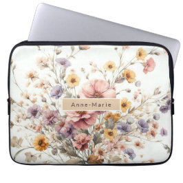 Floral modern pink mädchenhaft elegant stilvoll laptopschutzhülle