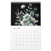 Floral modern schwarz, gürlich elegant stilvoll kalender (Mär 2026)