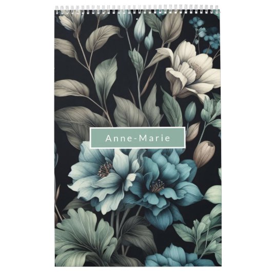 Floral modern schwarz, gürlich elegant stilvoll kalender (Titelbild)