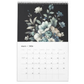 Floral modern schwarz, gürlich elegant stilvoll kalender (Mär 2026)