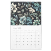 Floral modern schwarz, gürlich elegant stilvoll kalender (Jan 2026)