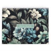 Floral modern schwarz, gürlich elegant stilvoll kalender (Titelbild)