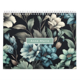 Floral modern schwarz, gürlich elegant stilvoll kalender