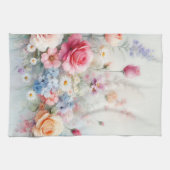 Floral Modern Trendy Stylish Watercolor Flowers Geschirrtuch (Horizontal)