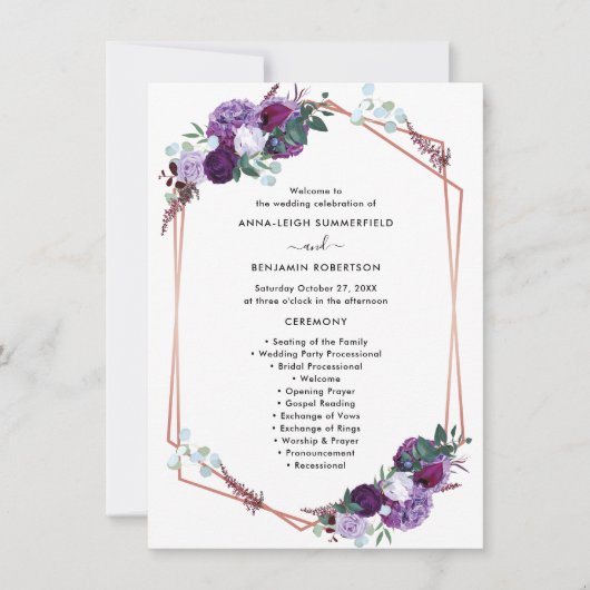 Floral Modern Wedding Programm (Vorderseite)