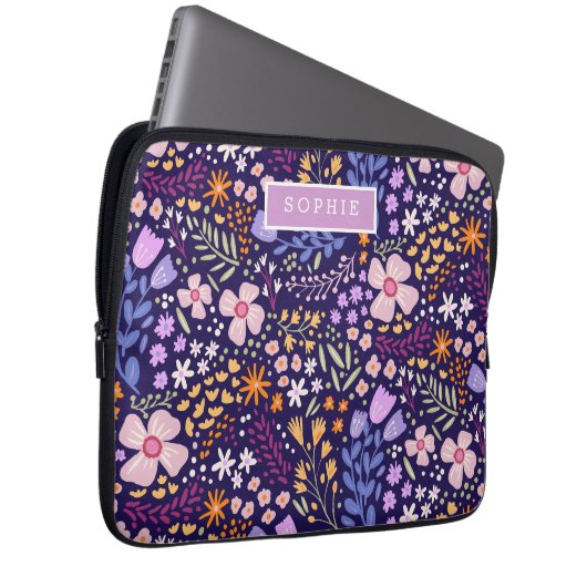 Floral Modern Wildflowers Girly Elegant Stylish Laptopschutzhülle (Vorne Rechts)