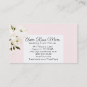 *~* Floral Moderne Aquarellfarben Weiße Rosen Rose Visitenkarte (Rückseite)