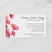 *~* Floral Moderne Blume mit rotem Mohnmohn Visitenkarte (Rückseite)