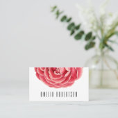 Floral moderne minimalistische Rose Visitenkarte (Stehend Vorderseite)