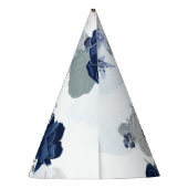 Floral Modernes Aquarell Dusty Blue Bloom Geburtst Partyhütchen (Rückseite)