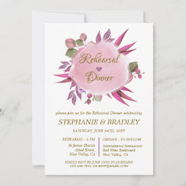 Floral Modernes Elegantes Hochzeitsfest Probe Dinn Einladung