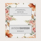 Floral Modernes Minimalistisch Elegantes Beruflich Visitenkarten (Außenseite Aufgefaltet)