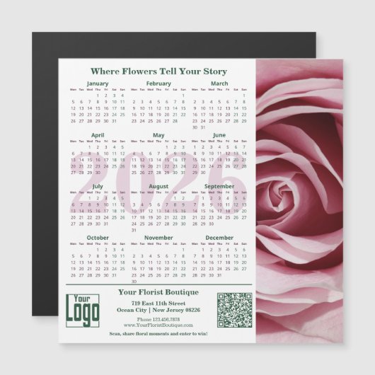 Floral Moments Promotion Magnetic 2026 Calendar Magnetkarte (Vorne/Hinten)