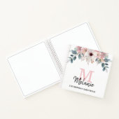 Floral Monogram 21. Geburtstag Party Gästebuch Notizblock (Innenseite)