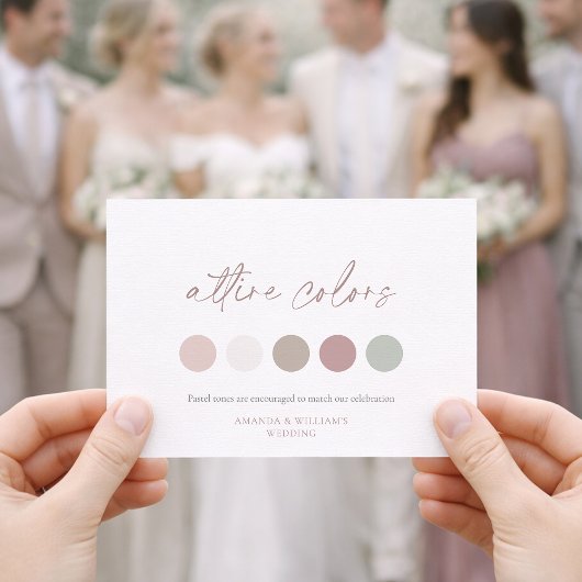 Floral Monogram Attire Colors Card Einladung