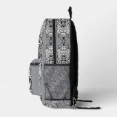 Floral Monogram "B" Black and White Tattoo Flowers Bedruckter Rucksack (Rechts)