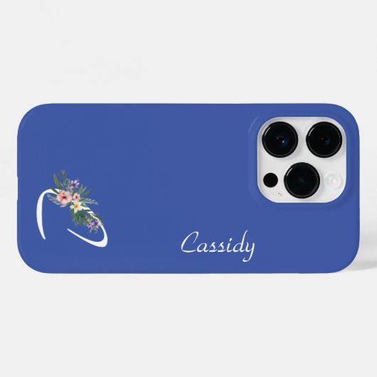 Floral Monogram c Retirement Case-Mate iPhone Hülle (Rückseite (Horizontal))