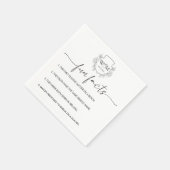 Floral Monogram Calligraphy Fun Facts Wedding Serviette (Ecke)