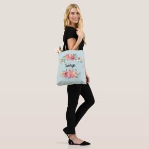 Floral Monogram Chic Trendy Feminine Wasserfarbe Tasche