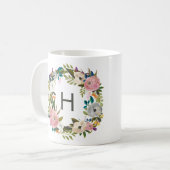 Floral Monogram Coffe Tasse (Vorderseite Links)