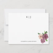 Floral Monogram Couple Initialen Personalisiert Mitteilungskarte (Vorderseite)