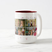 Floral Monogram Custom Foto Collage Mutterngeschen Zweifarbige Tasse (VorderseiteRechts)