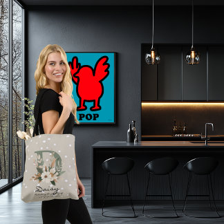 Floral Monogram D – Radiant Botanical Letter Art Tasche