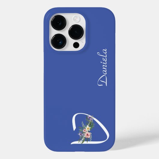 Floral Monogram D Retirement Case-Mate iPhone Hülle (Rückseite)