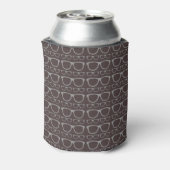 Floral Monogram Dark Nerd Brillenmuster Dosenkühler (Kanne Rückseite)