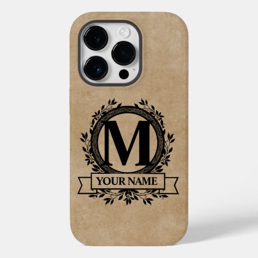 Floral Monogram Design Case-Mate iPhone Hülle (Rückseite)
