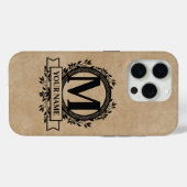 Floral Monogram Design Case-Mate iPhone Hülle (Rückseite (Horizontal))