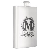 Floral Monogram Design Flachmann (Rechts)