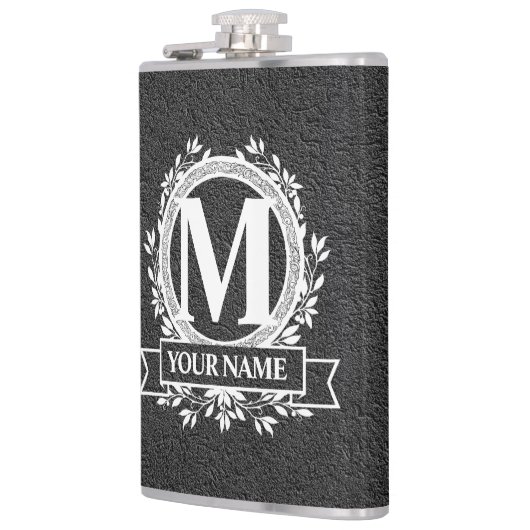 Floral Monogram Design Flasche Flachmann (Links)