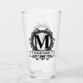 Floral Monogram Design Glas (Vorderseite)