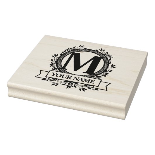 Floral Monogram Design Gummistempel (Stempel)