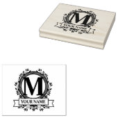 Floral Monogram Design Gummistempel (Stempel)