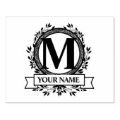 Floral Monogram Design Gummistempel (Prägung)
