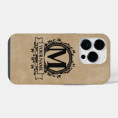 Floral Monogram Design iPhone Hülle (Rückseite (Horizontal))
