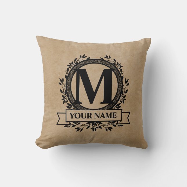 Floral Monogram Design Kissen (Vorderseite)