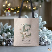 Floral Monogram E – Elegant Botanical Letter Art Tasche