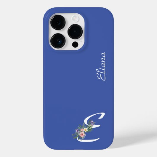 Floral Monogram E Retirement Case-Mate iPhone Hülle (Rückseite)