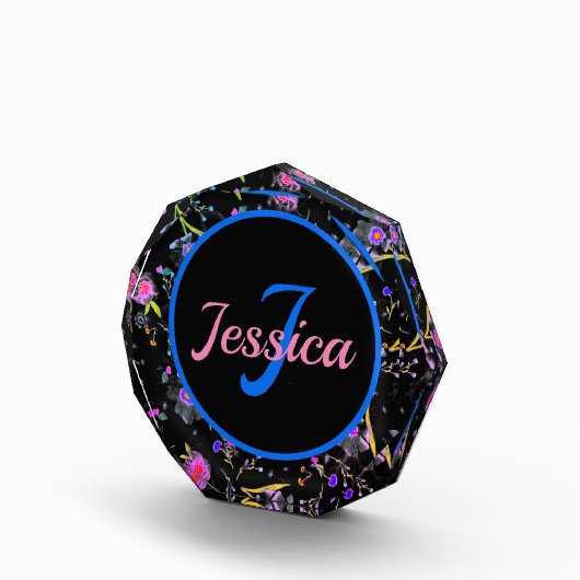 Floral Monogram Elegant Fotoblock (Rechts)