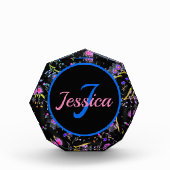 Floral Monogram Elegant Fotoblock (Vorderseite)