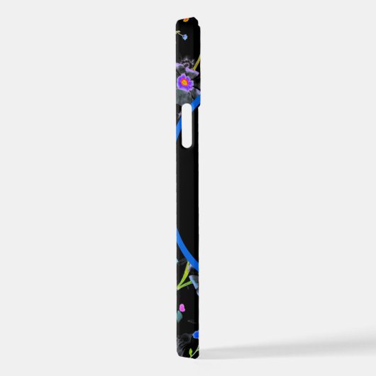 Floral Monogram Elegant iPhone Hülle (Rechte Seite)