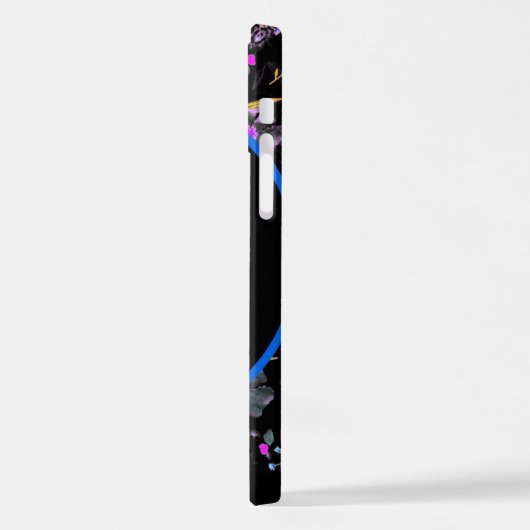 Floral Monogram Elegant iPhone Hülle (Linke Seite)