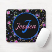 Floral Monogram Elegant Mousepad (Mit Mouse)