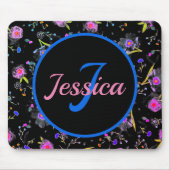 Floral Monogram Elegant Mousepad (Vorne)