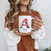 Floral Monogram Erstname Tasse, Custom Mutterngesc Kaffeetasse