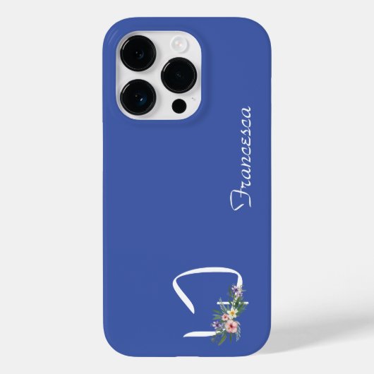 Floral Monogram F Retirement Case-Mate iPhone Hülle (Rückseite)