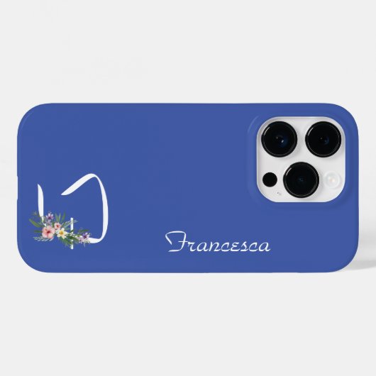 Floral Monogram F Retirement Case-Mate iPhone Hülle (Rückseite (Horizontal))